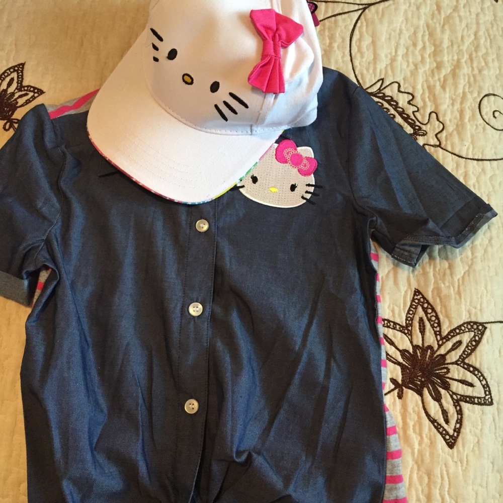 Kids Hello Kitty Shirt and Hat set